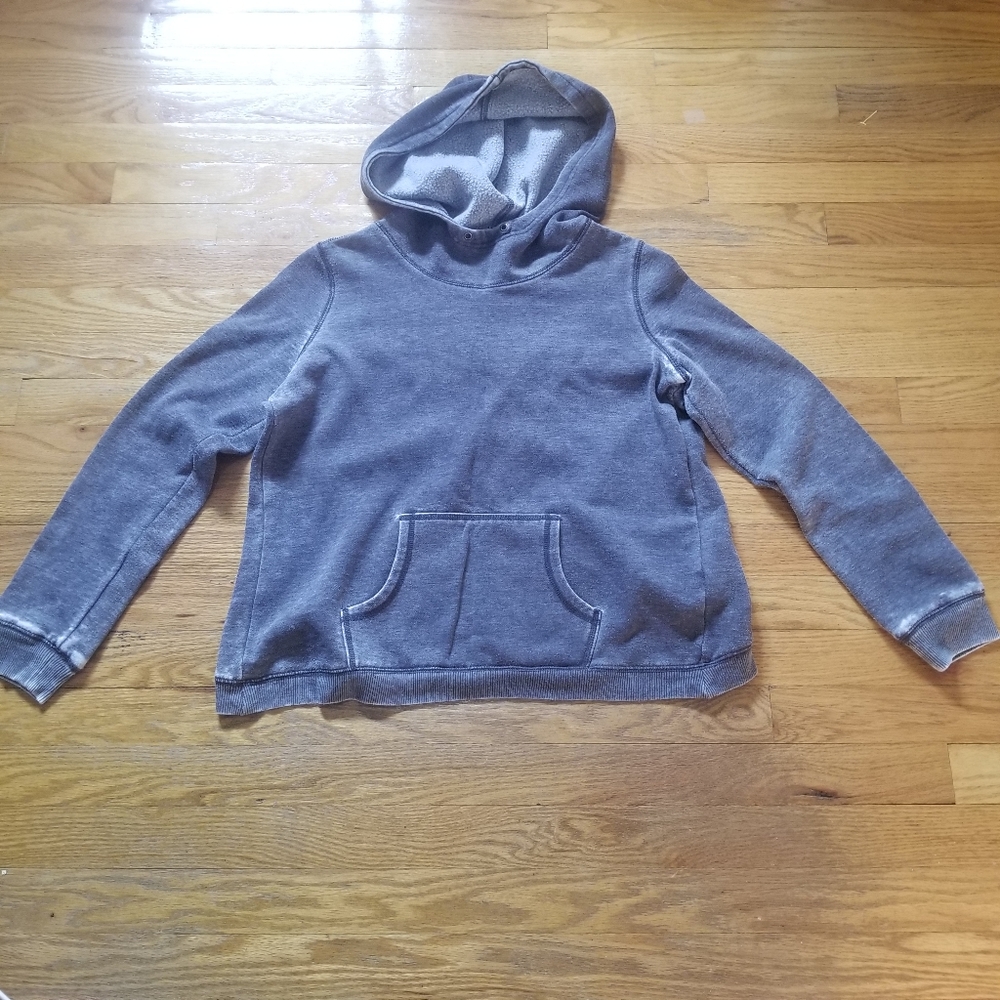 Steve Madden Distressed Look Hoodie Sweatshirt Med Criss Cross Back Swea…